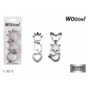 set of 3 pastry molds assorted stainless steel woo