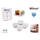 set of 65 white disposable pastry molds