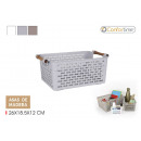 multipurpose basket wooden handles 26x18.5 comfort