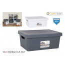 multipurpose rectangular storage box lid 10l