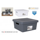quadratic multipurpose storage box lid 10l