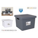quadratic multipurpose storage box lid 17l