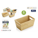 bamboo storage basket 30x20x13cm confortime