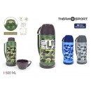 plastic thermos with cup 0.50l camouflage thermosp