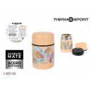 decorated food thermos 600ml thermosport