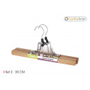 set of 2 wood hangers 30cm trousers conf
