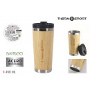 travel mug 450ml bamboo thermosport