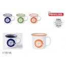 White enamel mug/phrases 100ml privil