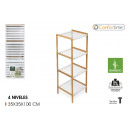 bamboo shelf 4 levels 35x35x100cm comfortime