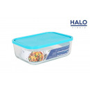23.5cm rectangular lunch box with turquoise lid