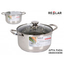 24cm 6l induction steel saucepan with reslar lid