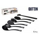 set of 6 quttin black nylon utensils
