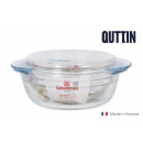 Round glass saucepan with lid 1.1 + 0.3l quttin