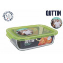 rectangular lunch box / green lid 23x175cm quttin