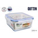 Square lunch box with lid herm 20x20cm quttin