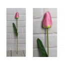 Mesterséges tulipán virág, rózsaszín szár (47x7 cm