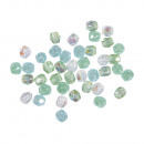 Perle di vetro, 4mm ø, verde mare, 100 pezzi