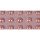 Plastic half pearls, self-adhesive, rosé, 120 piec
