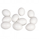 Großhandel Dekoration: Plastik-Eier, 6cm ø, weiß, 10 Stück