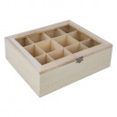 Wooden tea box, FSC 100%, natural,