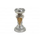 hurtownia Bizuteria & zegarki: Szklany świecznik z drewniany wisiorek serce sylab