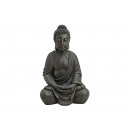 Buddha seduto in marrone da Poly, H50 cm