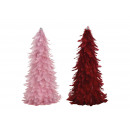 wholesale Decoration: Fir tree made of feather, plastic Bordeaux, pink 2
