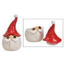 wholesale Decoration: Ceramic box Santa Claus head red, white (W / H / D
