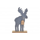 Moose Merry Christmas in feltro grigio (L / H / P)