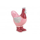 Pollo in ceramica rosa / rosa (L / A / P) 13x17x8c