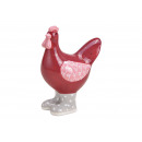 Pollo in ceramica rosa / rosa (L / A / P) 9x12x6cm