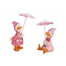 groothandel Tassen & reisartikelen: Eend met paraplu gemaakt van poly, metaal roze / r