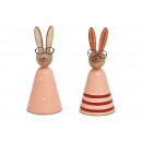 Coniglietto con occhiali in metallo, legno rosa / 