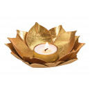 Porta tealight Lotus in metallo dorato (L / H / P)