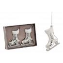 wholesale Sports and Fitness Equipment: Christmas hanger set ice skates 7x9x4cm made of gl