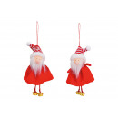 Appendiabiti Babbo Natale in tessuto rosso 2- volt