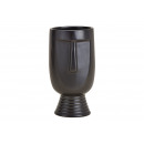Ceramiczny wazon na twarz czarny (W / H / D) 11x20