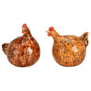 Pollo in ceramica Marrone 2- volte assortito , (L/