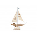 Espositore Barca a vela in legno, lino naturale (L