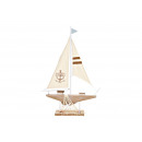 Espositore Barca a vela in legno, lino naturale (L