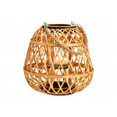 Lanterna in rete di bambù con lanterna in vetro na