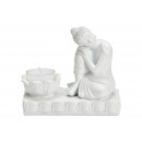 hurtownia Mieszkanie & Dekoracje: świecznik na tealighty Buddha wykonane z poli biał