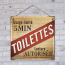 grossiste Décoration: Plaque Métallique Toilettes Usage Limité Lecture A