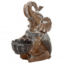 mayorista Casa y decoración: Portavelas - Figura de Elefante Efecto Madera