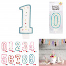 birthday candle 12.7cm, 10-fold assorted