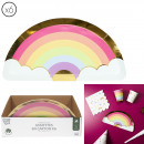 plate rainbow cardboard x6