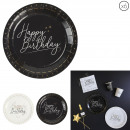 plate birthday cardboard x6, 2-fold assorted