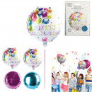 birthday balloon aluminium effect 45cm x2, 2-fold