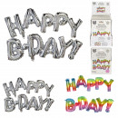 ballon aluminium happy birthday, 2-fois assorti