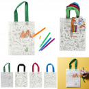 tote bag and markers x4